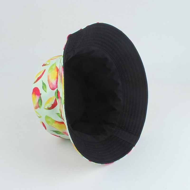 Summer Panama Hat For Women Fruit Mango Banana Pineapple Print Bucket Hat Men Reversible Fishing Fisherman Hats Hip Hop Caps