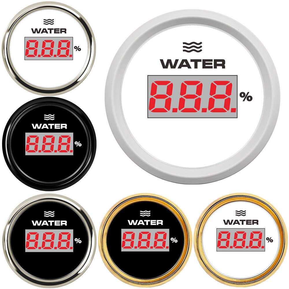 Digital Water Level Gauge 52MM Gauge Waterproof Water Level Tank Indicator for Marine With Backlight 9-32V Water Tank Level