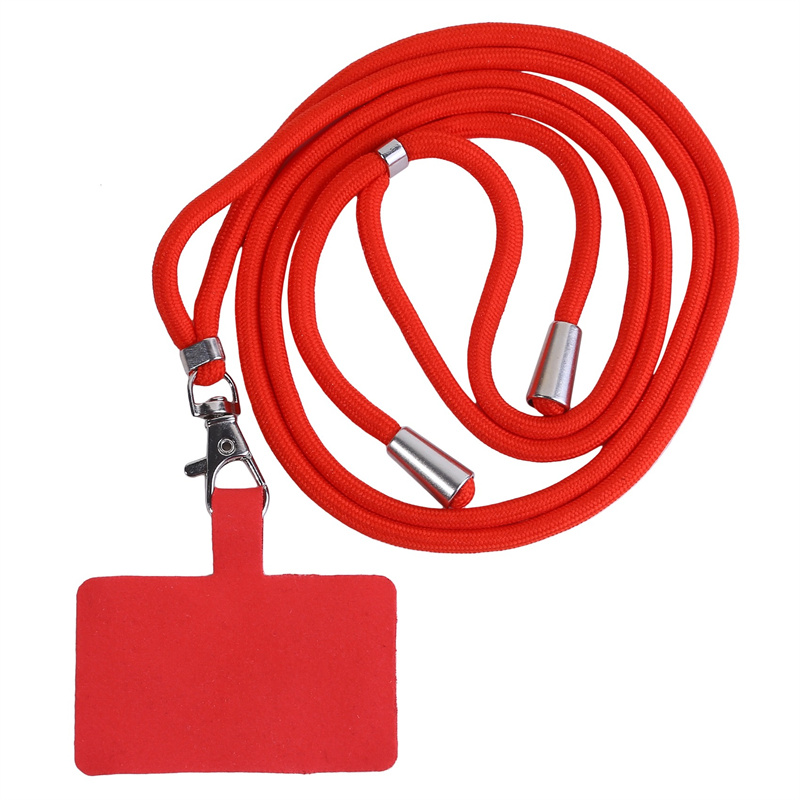 Cordão ajustável destacável do telefone, cordão do pescoço, cinta mosquetão, pingente compatível com cartão, cores fob móvel, novo: Prata / Cinza