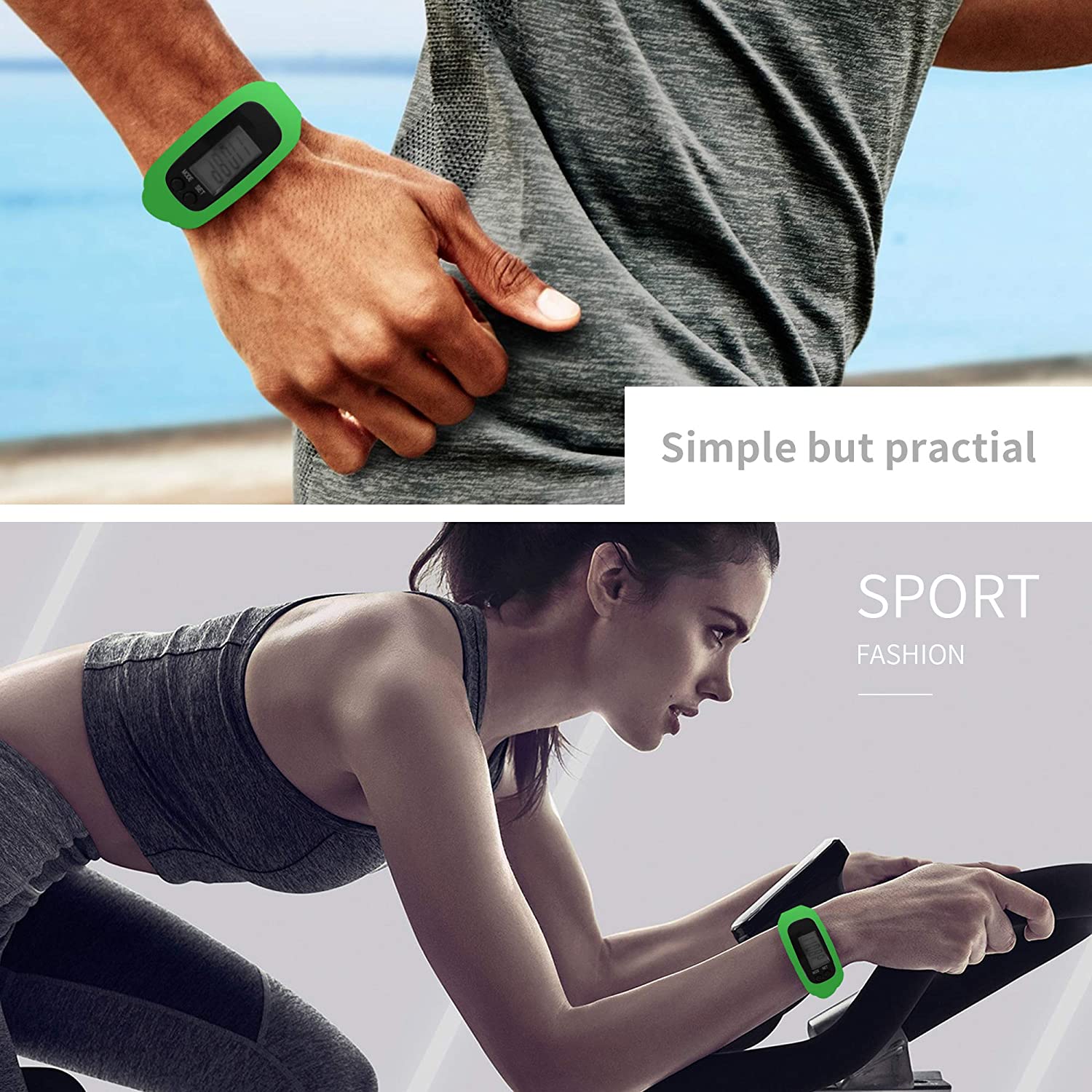 Fitness Tracker Horloge, Eenvoudig Bediening Walking Running Stappenteller Met Calorie Branden En Stappen Tellen