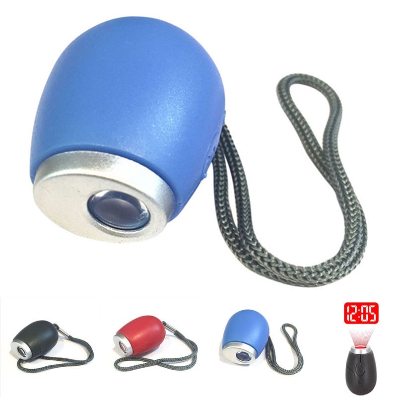 Mini horloge de Projection numérique Portable, horloge, veilleuse, projecteur, lampe de poche avec corde suspendue, pièces de rechange automatiques