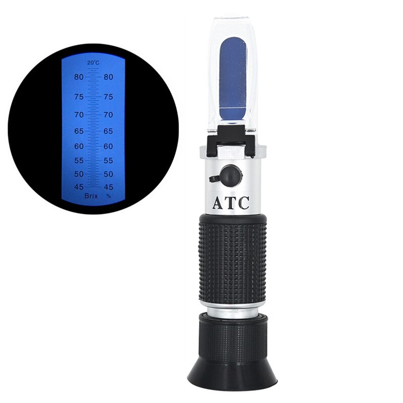 Rifrattometro Brix 45-82% rifrattometro zucchero miele rifrattometro apicoltura divisione minimi 0.5% misuratore di zucchero Brix con scatola 40%: senza scatola