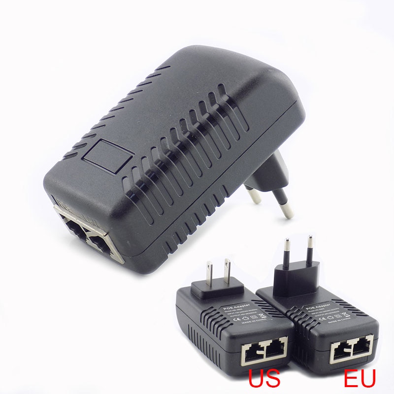 Dc 48V 0.5A 24W Poe Voeding Injector Switch Poe Adapter Voor Ip Camera Wifi Poe Injector Muur plug Charger Us/Eu Plug
