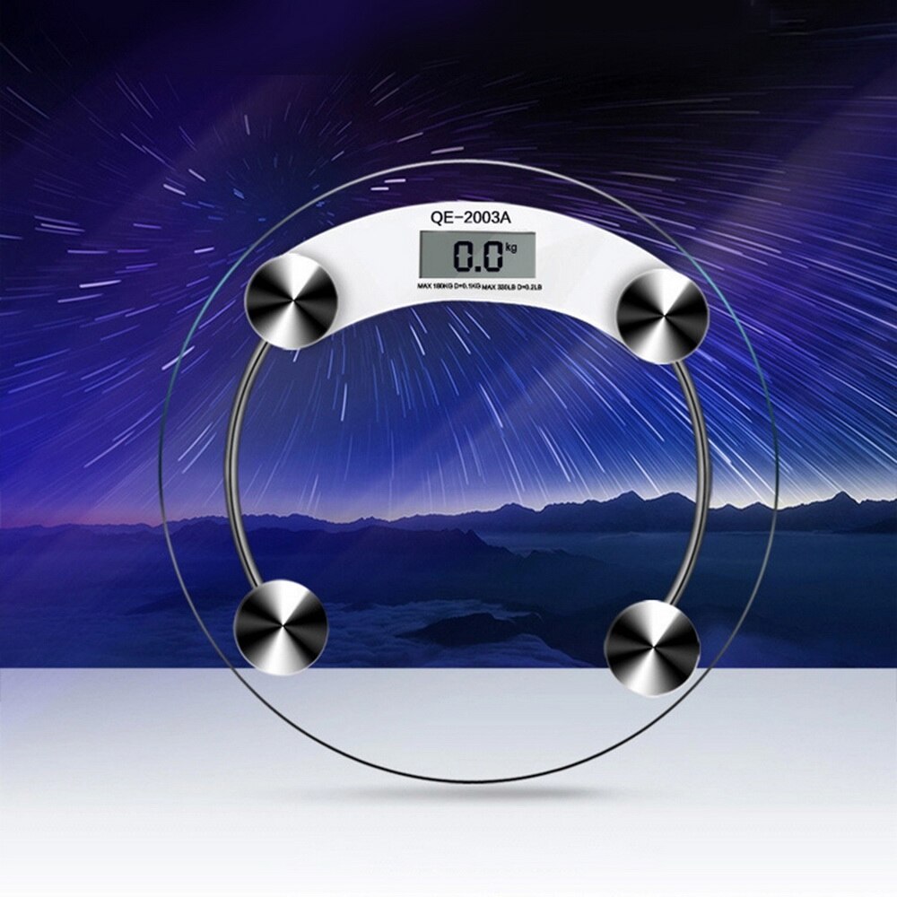 180KG Electronic Weight Scale Digital Body Weight Scale Bathroom Scale with Glass Platform LCD Display