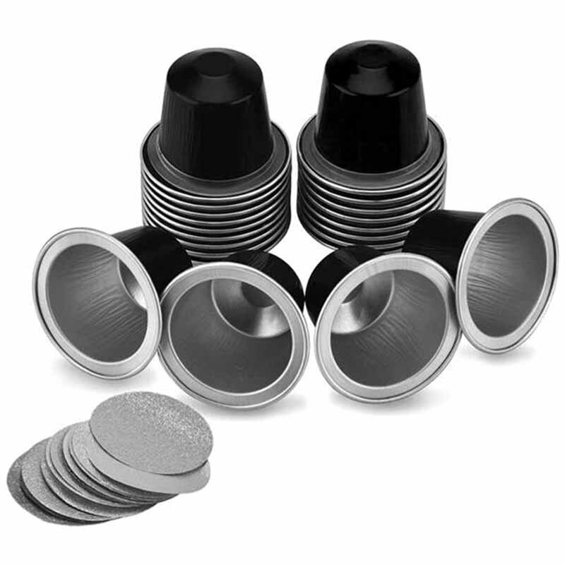 100 Sets Refillable Coffee Capsule Cup Disposable Nespresso Pod for Nescafe Automatic Coffee Machine Food Package Cafe Supplies: Default Title