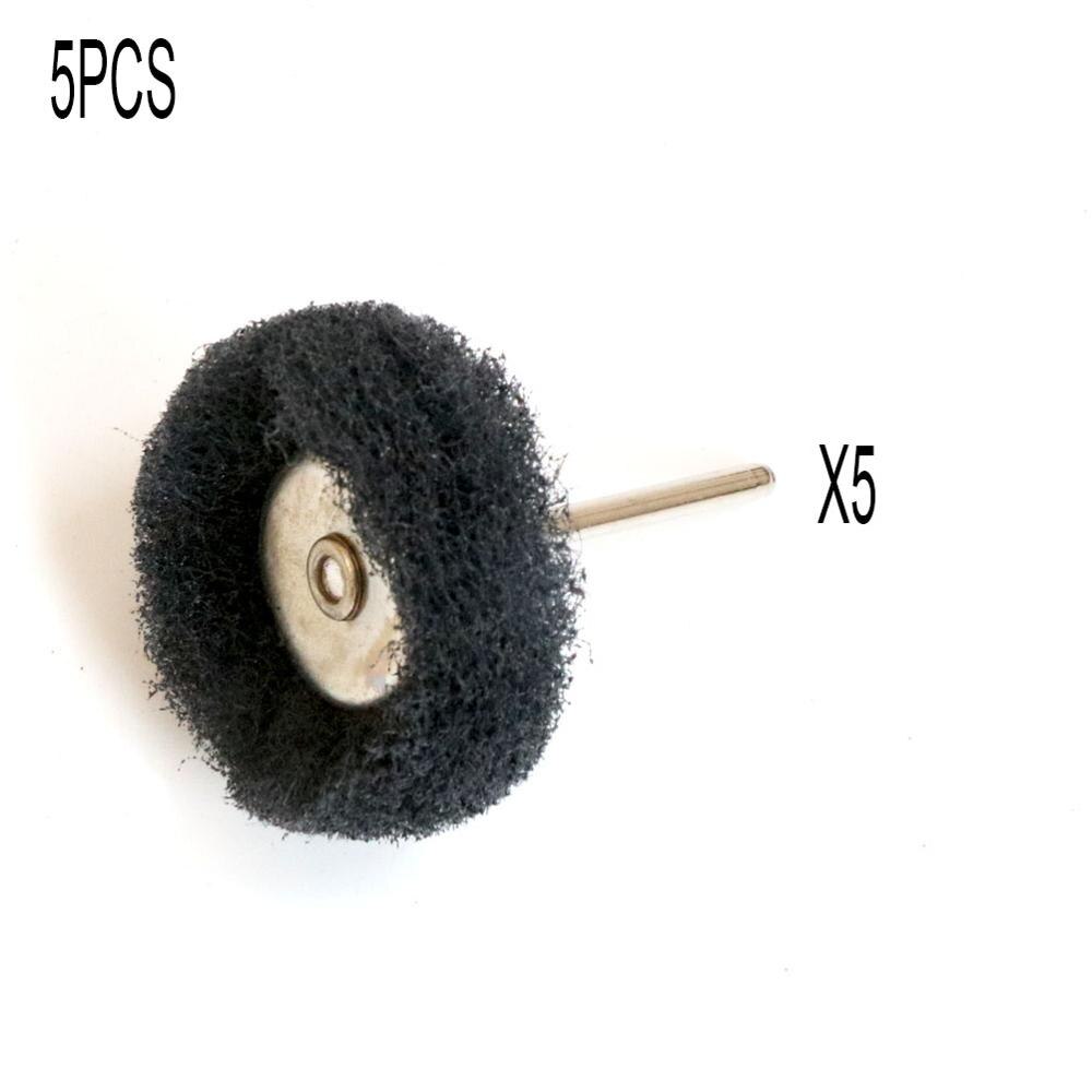 5Pc 1.5 inch Abrasive Buffing Wheel Cotton cloth Grinding Sanding Head Nylon Polishing Brush for Dremel Rotary Tool Accessories: 5pcs black Grit 400