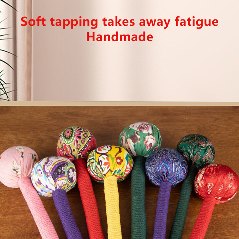 26/33cm Long-Handled Wormwood Massage Hammer For Lymphatic Drainage - Manual Full Body & Back Relief, Stress Reduction