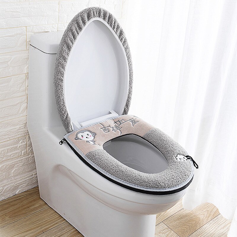 Toiletbril Mat Setbathroom Universele 2 Stks/set Kussen + Deksel Cover Warm Soft Wasbare Closestool Seat Case Winter Pad Bidet matten