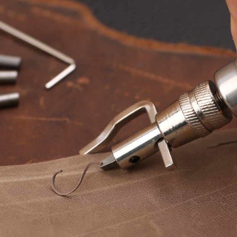 LMDZ Leather Spacing Punch Tools Creasing Edge Beveler Leather Groover Tool for Lacing Stitching Sewing and Leather Craft Work