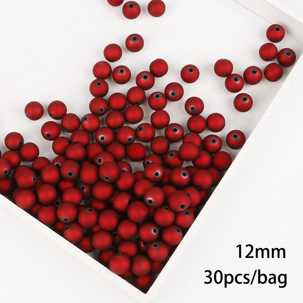 Røde runde perler/matte plastikperler/multistørrelse at vælge imellem/smykkefremstilling gør-det-selv/halskæde, armbånd, øreringe, håndværksperle: Rød