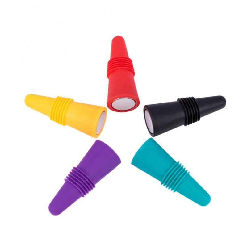 Silicone Wine Bottle Stopper Set Leak Proof Beer Champagne Cap Closer Whisky Accessories Wine Cork Plugs Lids Kitchen Bars Tools