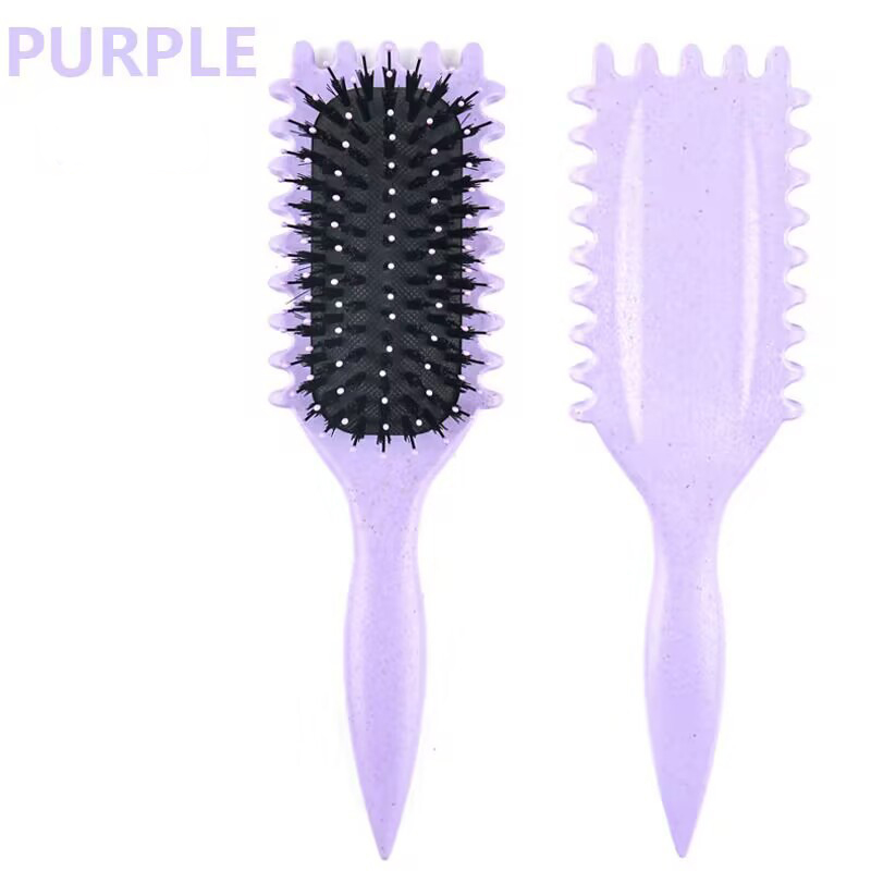 1 pz definizione dei capelli ricci spazzola per lo messa in piega rimozione delle rughe spazzola per capelli groviglio pettine per capelli ricci bagnati messa in piega strumento per capelli ricci: Viola