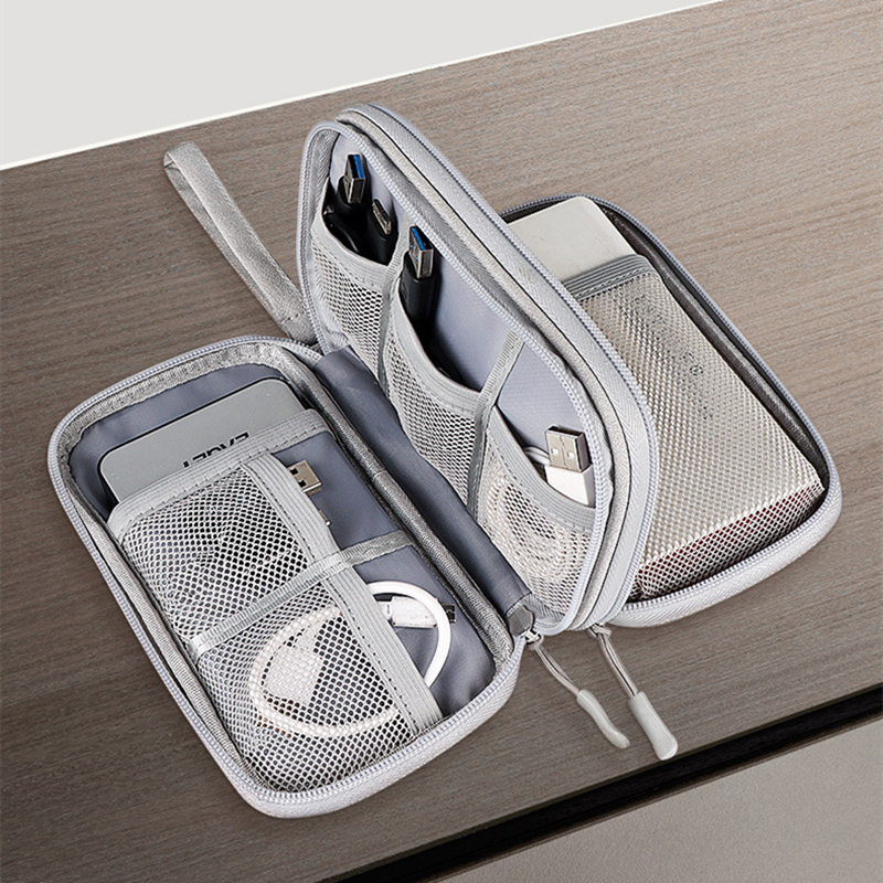 Draagbare Reis Digitale Product Opbergtas Organizer Multi-Layer Headset Kabeltas Opladen Schat Usb Datakabel Tas