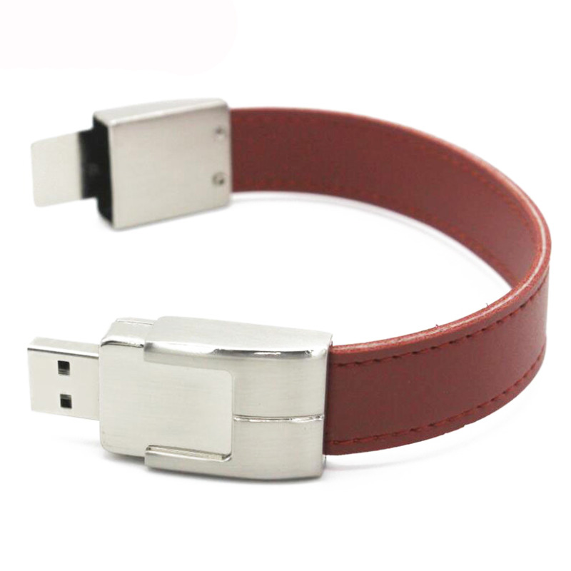 JASTER pamięć USB 64gb skórzany metalowy brelok Pendrive creativo 32gb 16gb 8gb 4gb usb2.0 opaska na nadgarstek