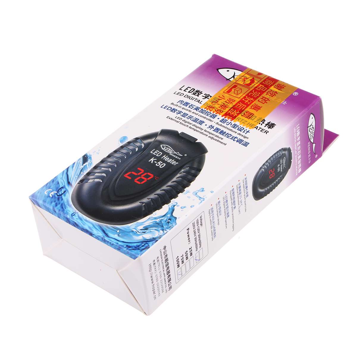 Fit 15/30/45/75L Aquarium Submersible Heater Fish Tank LCD Display Adjustable Water Heating Rod Constant Temperature Control