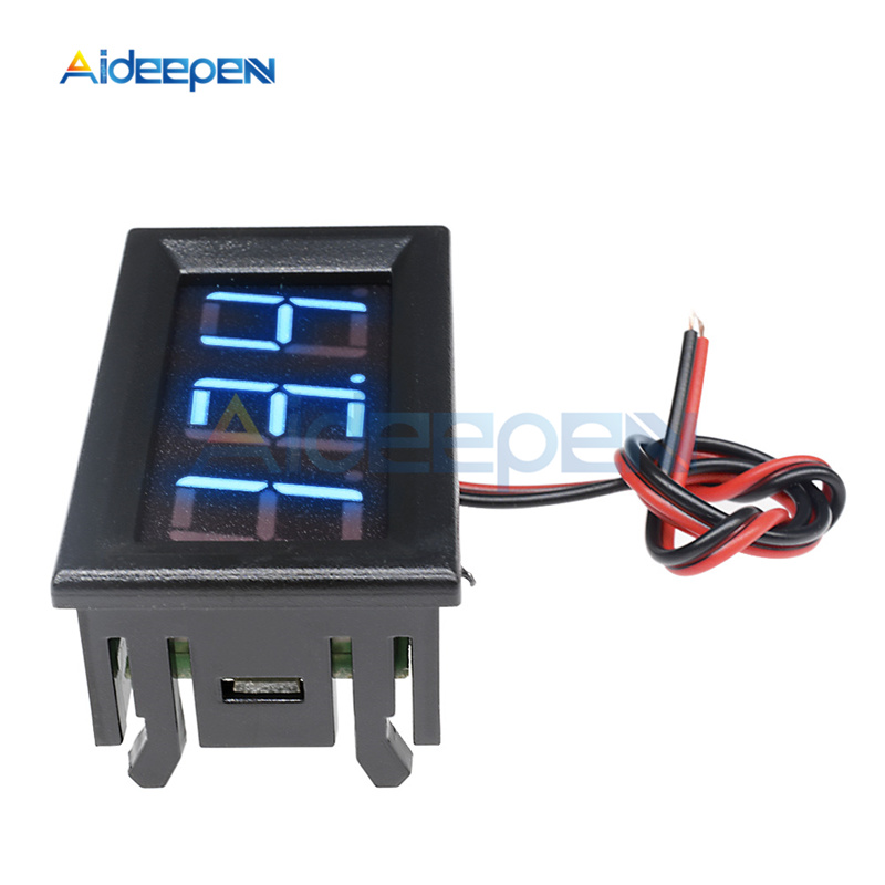 0.56 Inch 2 Draad Mini Digitale Voltmeter Ac 70-500V Led Digitale Voltage Meter Dc 4.5 V- 30V Dc 5 V-120 V Volt Instrument Tool Voor Auto: DC5V-120V Blue