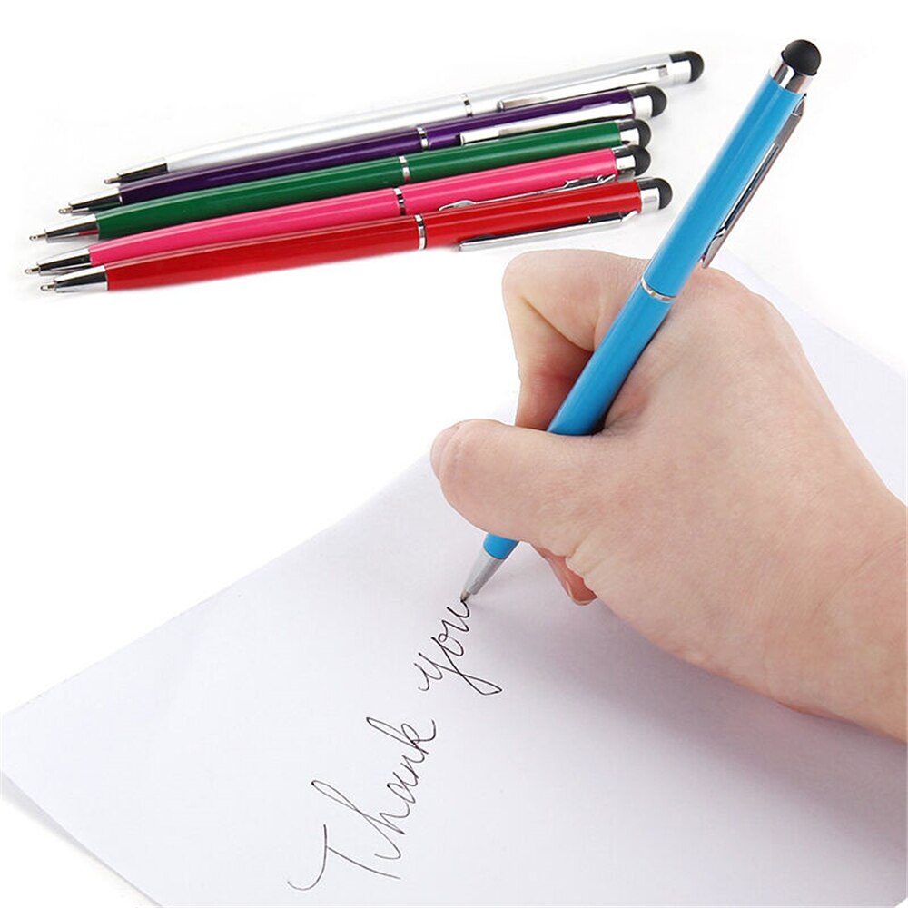 10 stück/set multifunktions-stylus-kapazitivstift 2 in bildschirm-stylus-kugelschreiber für ipad 1 iphone und samsung tablet
