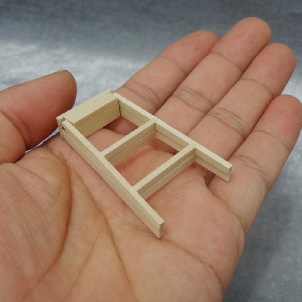 1:12 Dollhouse Ladder Miniature Furniture Wooden Ladder Photography Props Foldable Wooden Ladder for Children Courtyard Garden