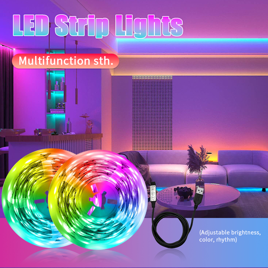 LED Strip Verlichting 1-20 m Muziek Sync RGB Led Strip Tape Verlichting voor Kamer Thuis Party Decoratie TV Backlight flexibele Lint