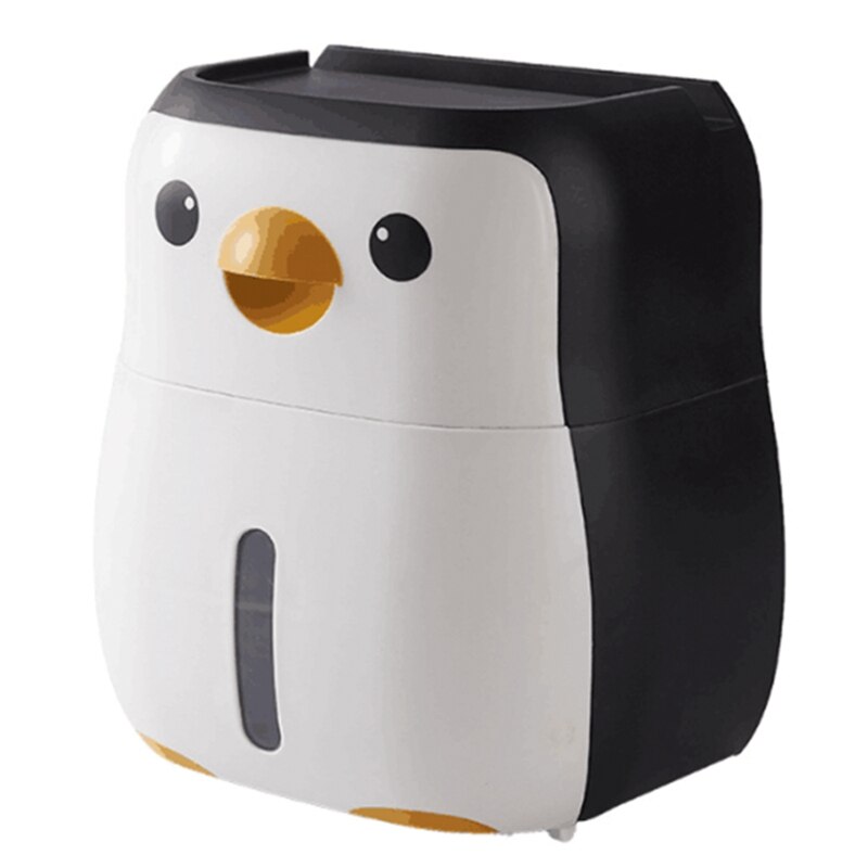 Toilet Paper Holder Penguin Free Punch Paper Roll Holder Tube Toilet Hanging Wall Roll Box Bathroom Product: Default Title