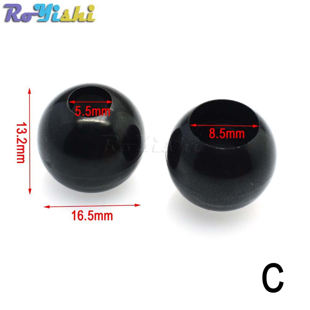 25 stks/pak 4 Maten Plastic Kralen Ronde Bells Voor Cords Strings Zwart