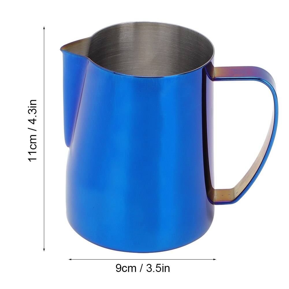 600Ml Roestvrij Staal Koffie Melk Opschuimen Cup Kruik Koffer Pitcher Latte Art Kruik Voor Thuis Koffie Winkel Gebruik: Blue