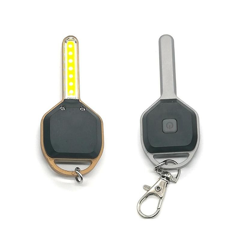 LED Light Keychain Key Shape High Brightness Battery Night Lighting Carabiner Flashlight Door T1W6