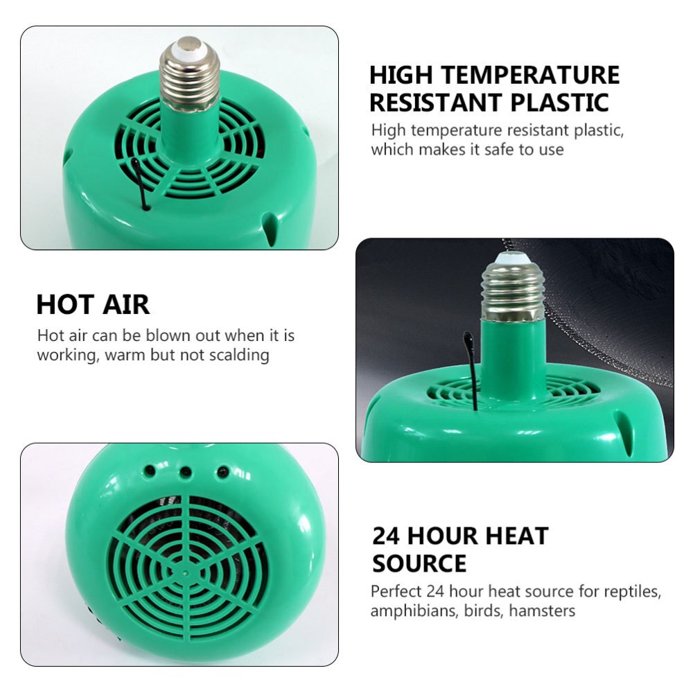 1pc Temperature Adjustable Heating Light Breeding Heater Fan Heat Lamp (Green)