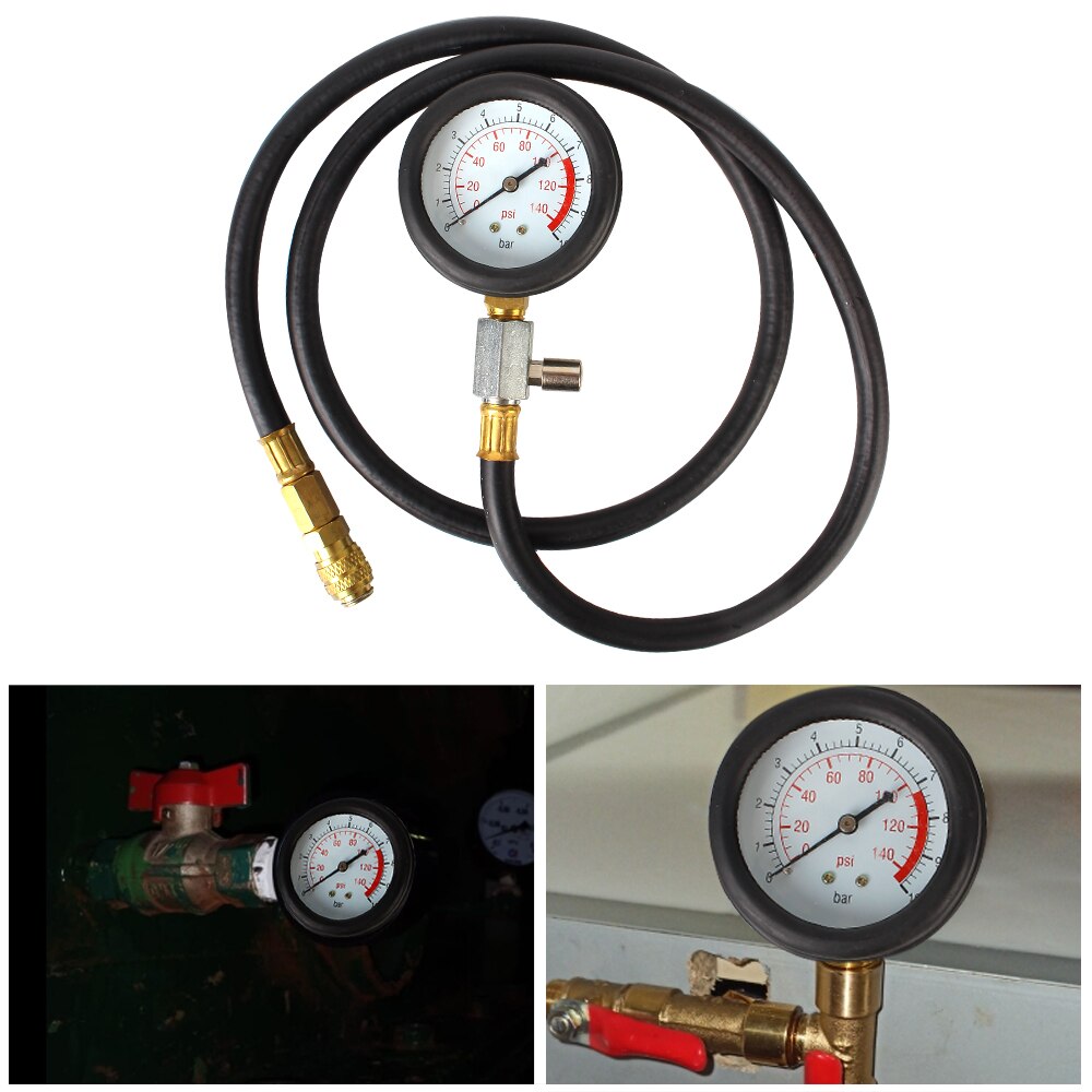 0~140psi 0~10bar Car Test Set Quick Coupling Engine Oil Pressure Test Kit Low Oil Warning Devices Auto Diagnostics Tools