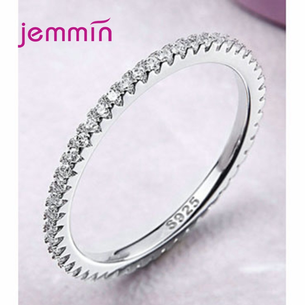 925 Sterling Silber Engagement Ring Für Frauen Mädchen Schmuck Trendy Stil CZ Zirkonia Pflastern Einstellung