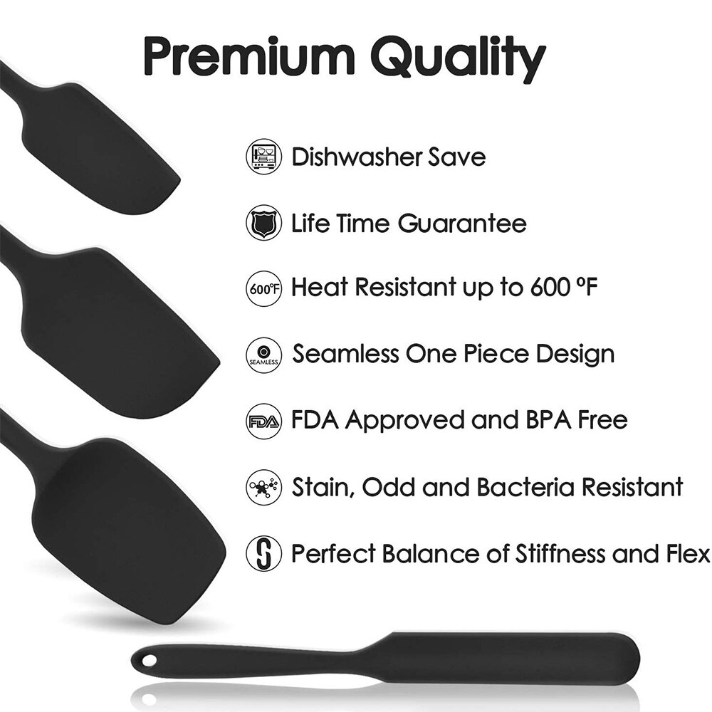 4 adet silikon pasta Spatula seti yapışmaz kauçuk Spatula seti isıya dayanıklı Spatula mutfak eşyaları seti pişirme aksesuarları