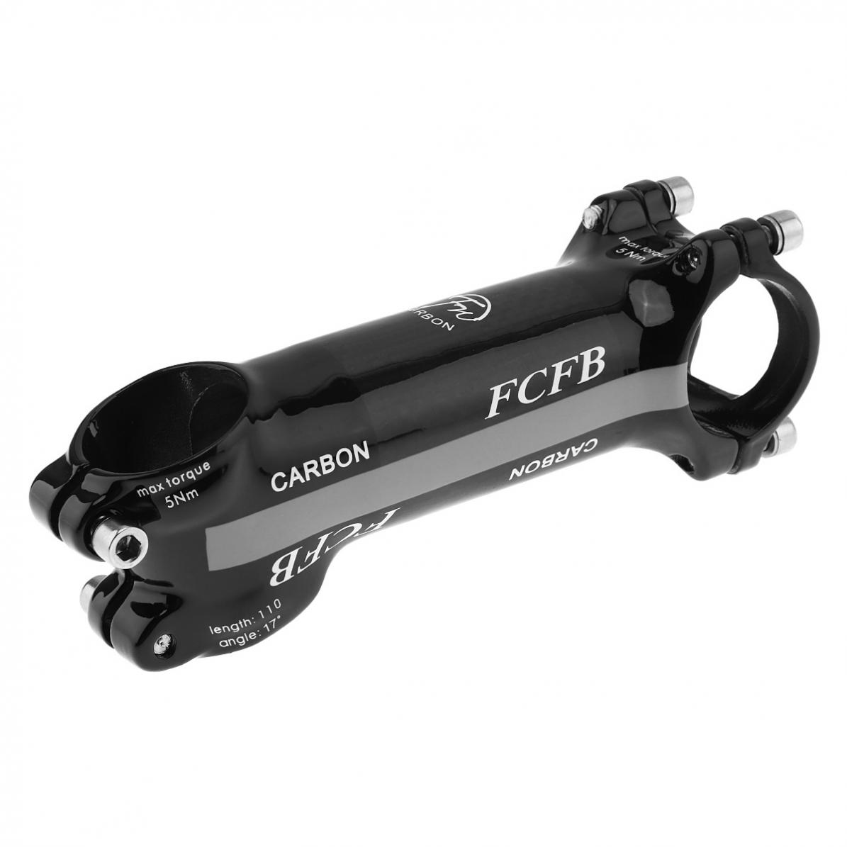 Aluminum Carbon Fiber Silver Riser Rod Stem Carbon Fiber Bicycle Ultralight Stem Carbon Handle 28.6-31.8MM 17 Degree