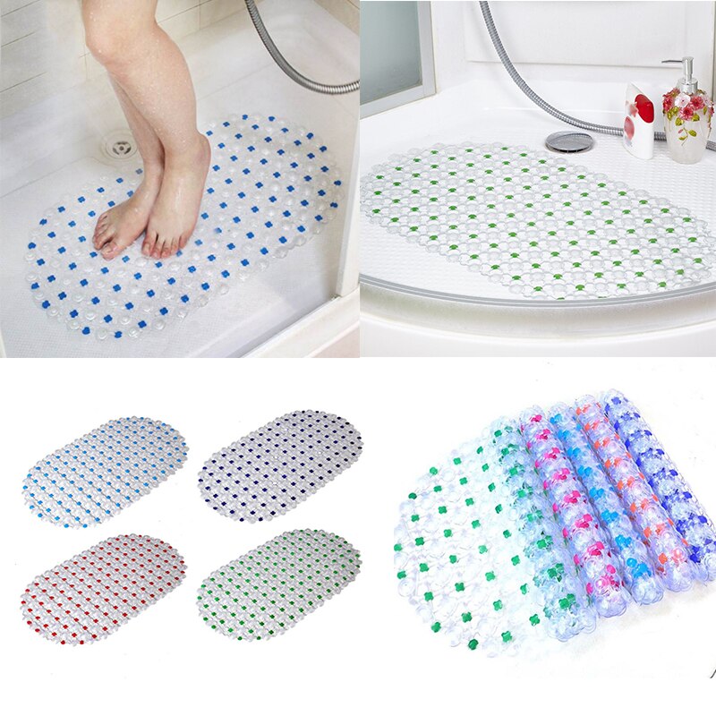 Kleurrijke badkamer badmat groot sterke zuigkracht antislip vinyl rubber bad douche mat kleurrijke stippen pvc pad
