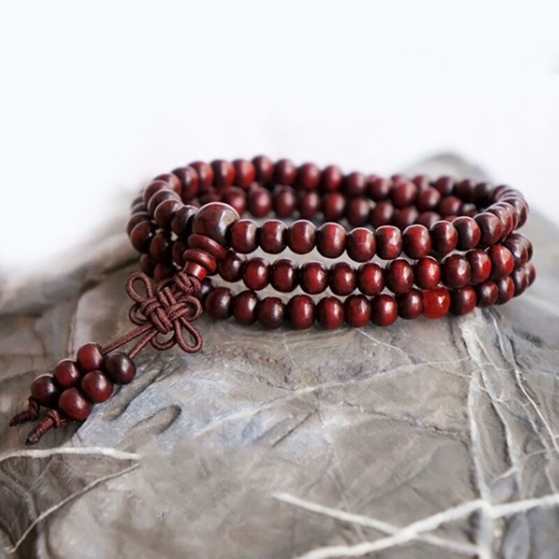 1Pcs Sandelhout Bead Mala Boeddhistische Boeddha Meditatie 108 Gebed Armband Vrouwen Mannen Kralen Armbanden 6Mm