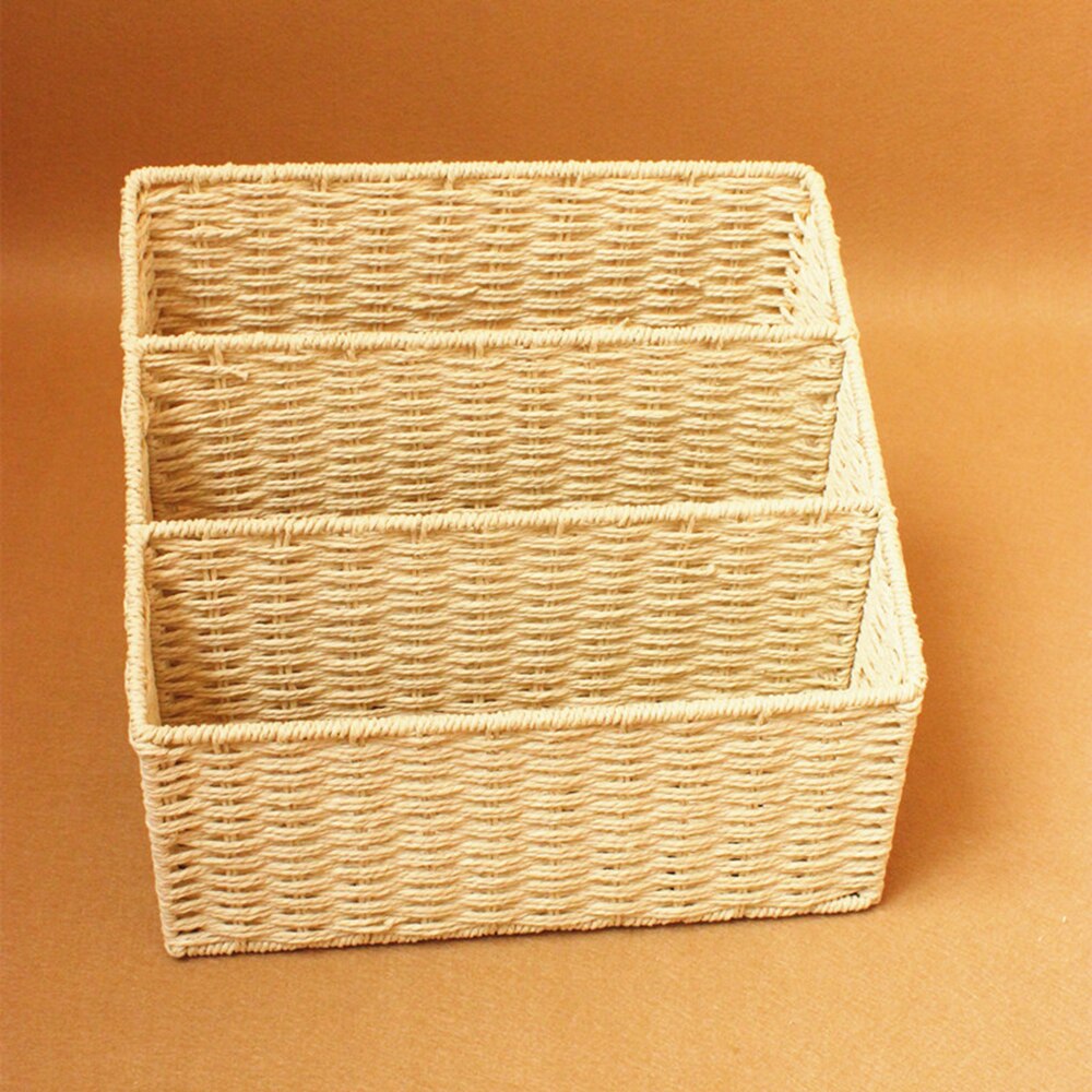 Eco-friendly braid magazine storage basket desktop books organizer file folder sundries storage bins home storage & organization