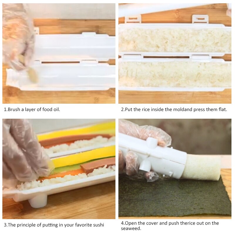 Sushi tarvikkeet setti valmistaja riisi muotti tarttumaton vihannesten liha käärittävä työkalu diy kit keittiötarvikkeiden valmistus onigiri laiva eu:sta