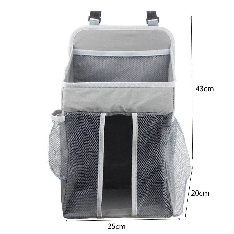 Baby Storage Organizer Hanging Crib Diaper Bag Foldable Large Gray Nappy Caddy Organiser For Changing Table Crib Playard Or Wall: 25x20x43cm-TI663A