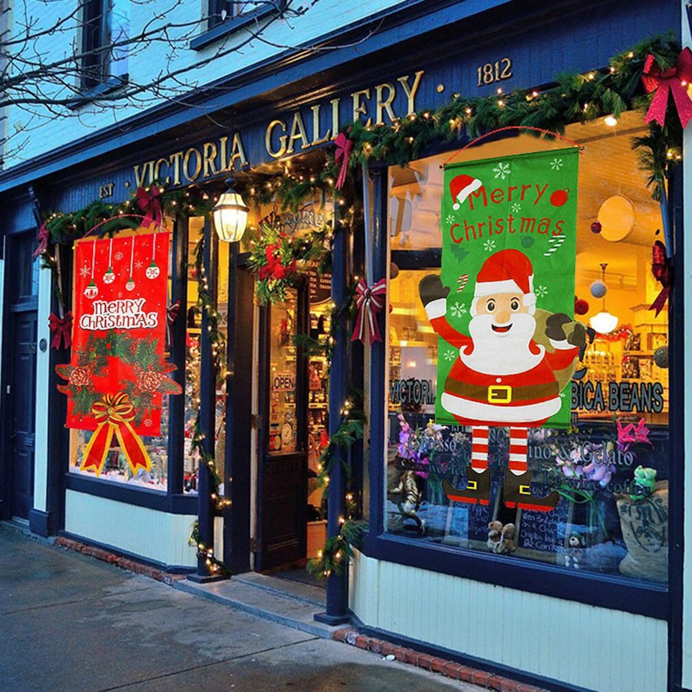 Glædelig jul dekorative dør banner hængende ornamenter julepynt til hjem veranda tegn udendørs: Claus santa