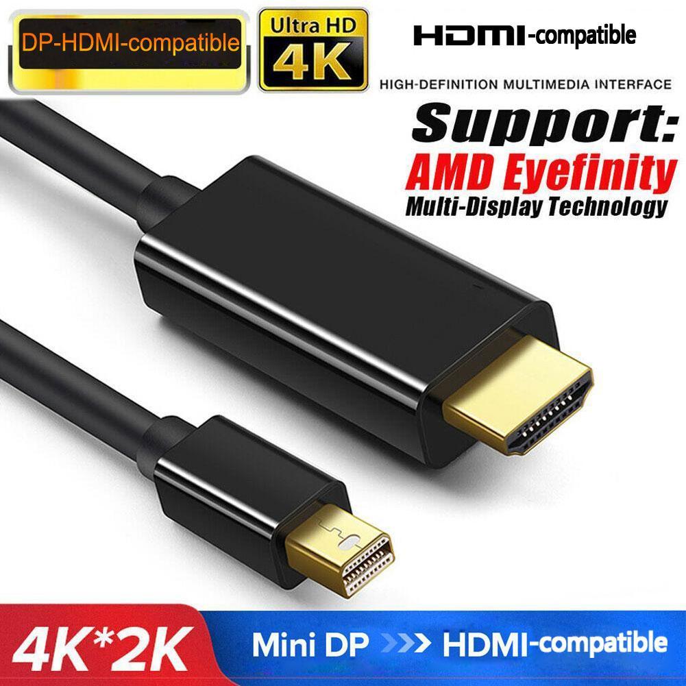 1.8M Mini Dp Display Port Thunderbolt 2 Naar Hdmi-Compatibele Kabel Adapter Voor Macbook Pro Imac Mini Goud plated