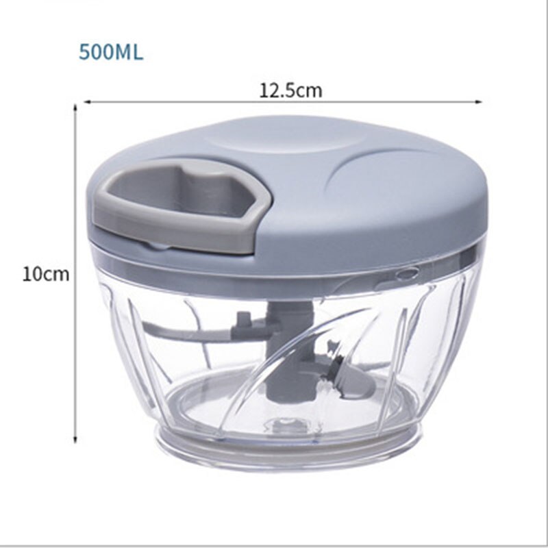 Manual Food Chopper Food Processor Vegetable Fruits Meat Cutter Shredder Garlic Onion Chopper Gadgets for Men Kitchen Gadgets: Blue S