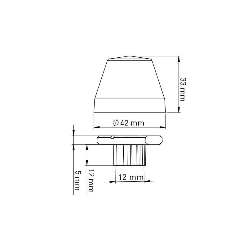 CONCEALED CISTERN M12 CONICAL BUSH & STOPPER