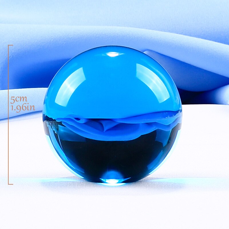 50mm färgglada kristallglaskulor magiska bollen globe fotografi dekoration kristall hantverk: Himmelsblå
