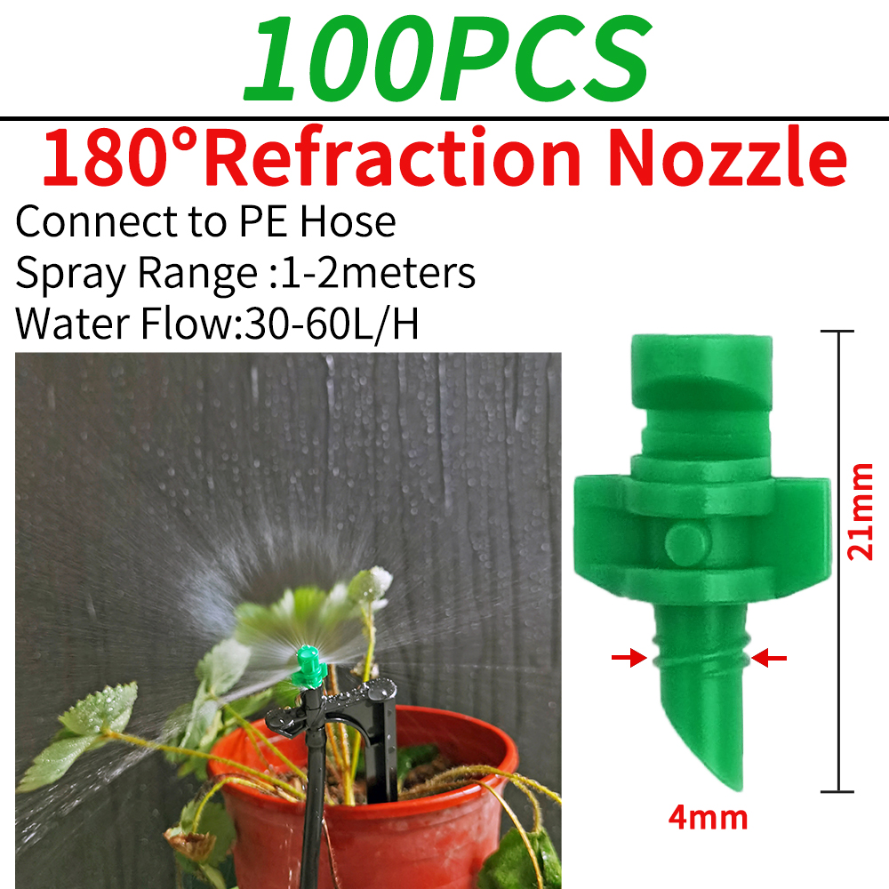 oasi 100pz 90/180/360 Gradi Ugello di Rifrazione Irrigatore da Giardino Agricoltura Irrigazione Pianta Ugello di Spruzzo Nebulizzazione per Fiori: giallo