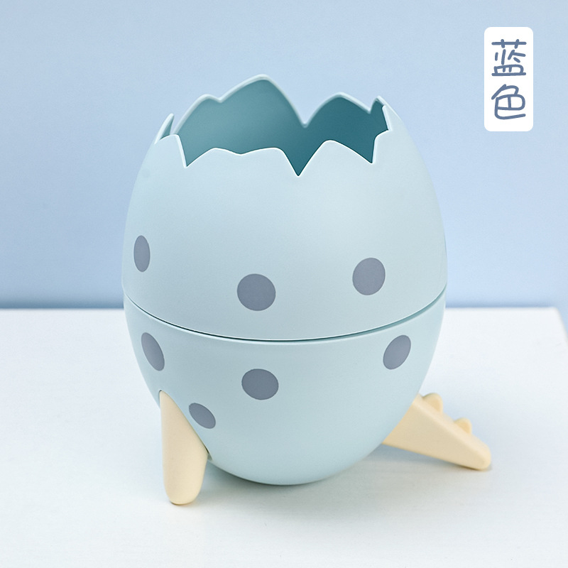 Kawaii Dinosaur Egg Multifunction Pen Holder Desk Storage Accessories Cosmetic Organizer School Office Supplies Stationery: Blue