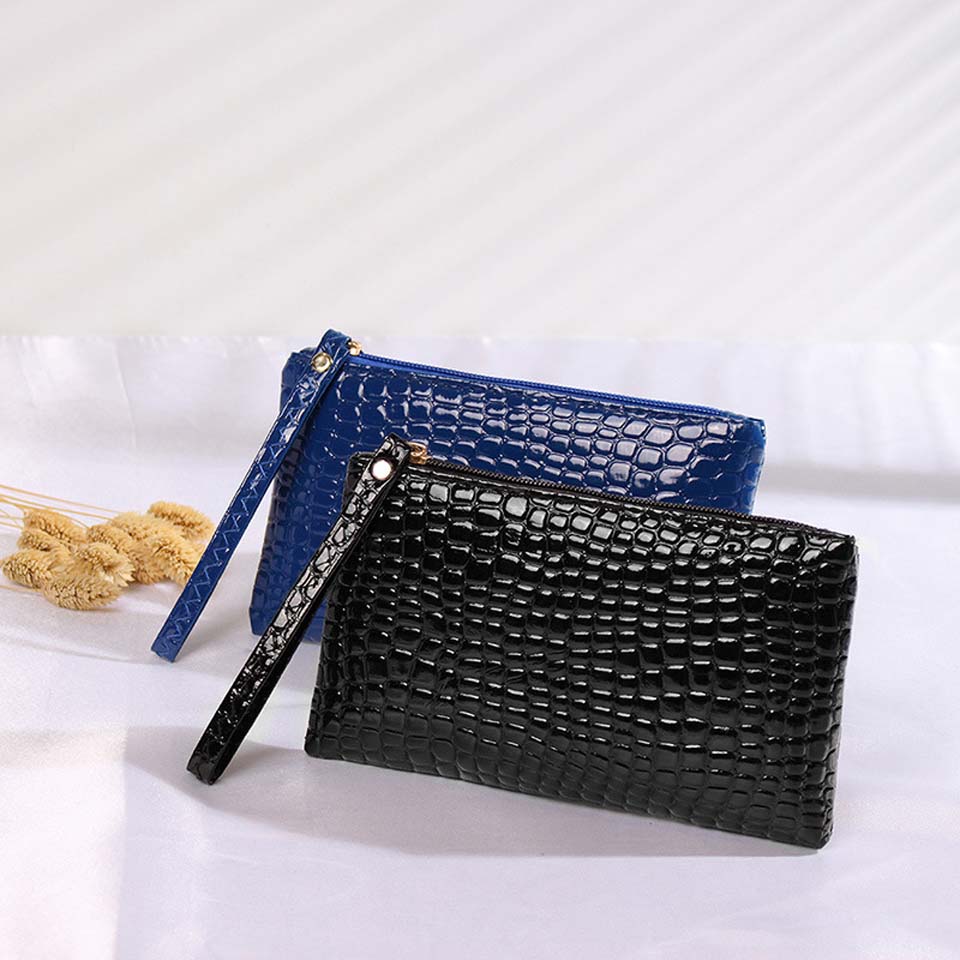Candy Color wallet Womens Crocodile PU Leather Clutch Handbag Coin Purse Crocodile purse Clutch Super carteras mujer