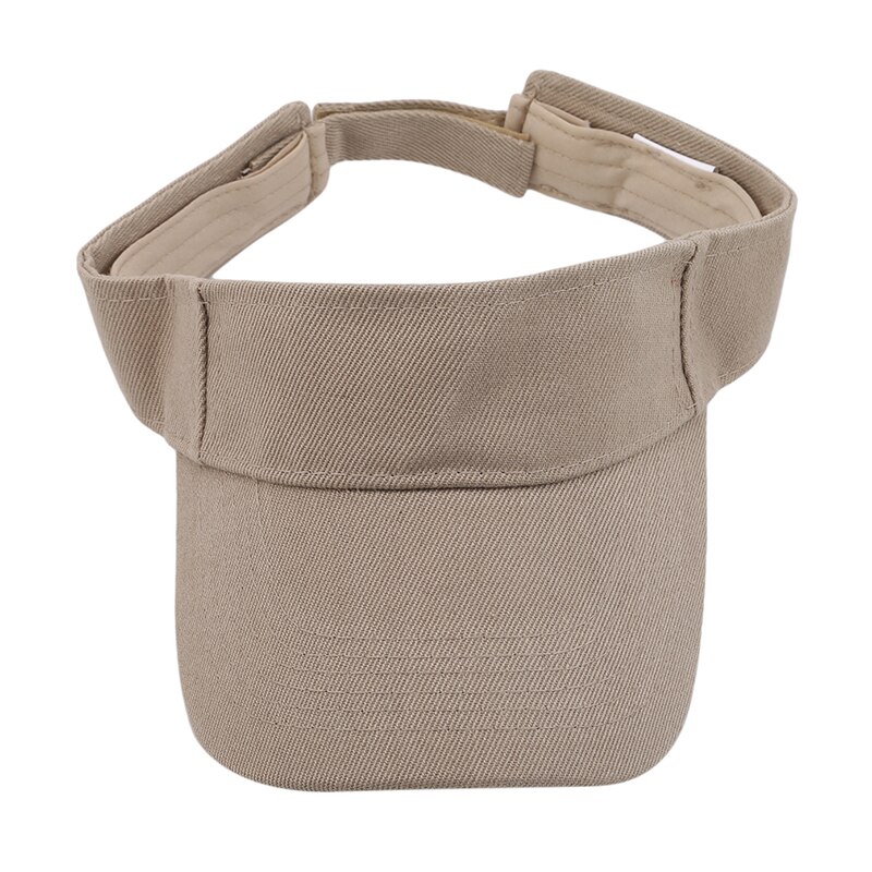 Tennis Caps Sun Sports Visor Hat For Men Women Running Beach Baseball Caps 6 Solid Color Golf Hats: Khaki