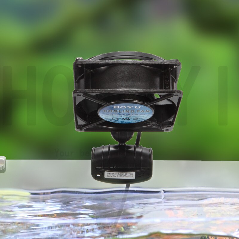 Boyu 1 stk fs -120 15w fs -120a 4w akvarie køleventilator køler justerbar 360 grader akvarium temperaturkontrol lille ventilator