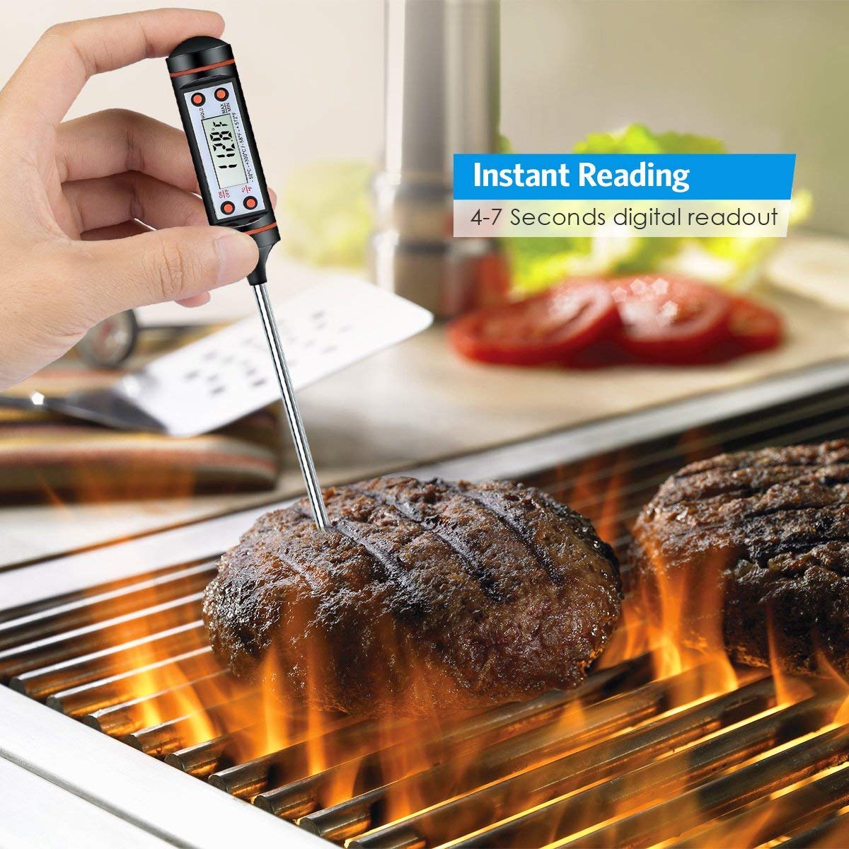 Digitale Thermometer Met 15Cm Lange Sonde Kaars Maken Kits Meten Vloeibare Soja Paraffine Gebakken Melk Vlees Bbq Wax smelt