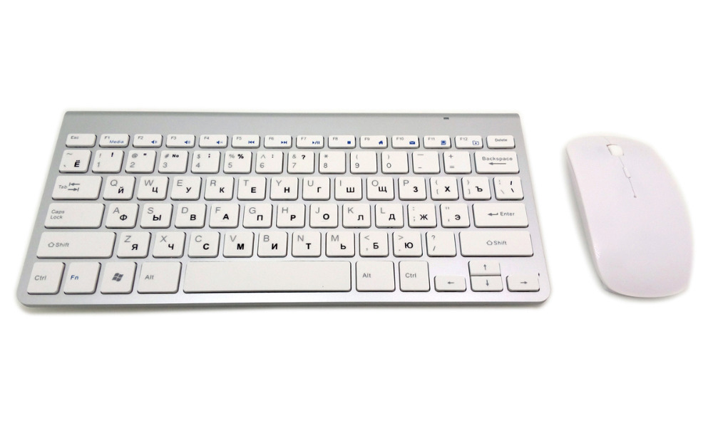 Russian English 2.4G Ultra-Thin Chocolate Key Wireless Keyboard Mouse Combos for Apple Style Mac Pc Window XP/7/8/10 Smart TvBox