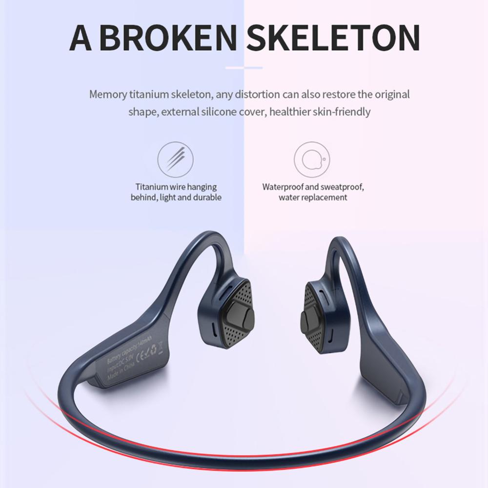 G18 Drahtlose Bluetooth Kopfhörer 5,0 Knochen Leitung Kopfhörer draussen Sport Headset mit Mikrofon Freisprecheinrichtung Kopfhörer